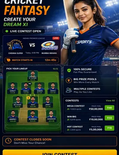 ComeDream11 (come dream11) fantasy cricket & matchday visual 3